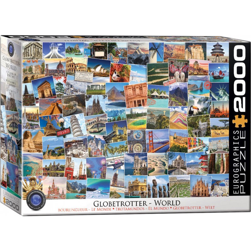 globetrotting Puzzle Eurographics The World of 2000 peças kubekings pt