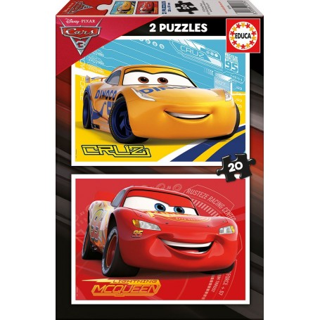 Puzzle Educa Carros 3 2 x 20 peças - Puzzles Educa