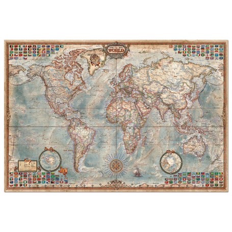 Puzzle Educa O Mundo, Mapa Político 4000 peças - Puzzles Educa