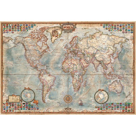 Puzzle Educa O Mundo, Mapa Político (Mini) 1000 peças - Puzzles Educa