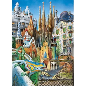 colagem de Puzzle Educa Gaudí (Mini) 1000 peças Puzzles Educa - 1