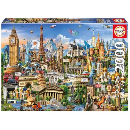 Puzzle Educa símbolos de 2000 peças da Europa - Puzzles Educa