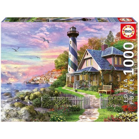 Educa Lighthouse in Rock Bay Puzzle 1000 peças - Educa Puzzles