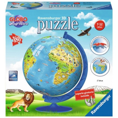 Puzzle 3D Ravensburger 180 peças Globo Terráqueo Nova Edição - Ravensburger