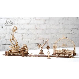 UgearsModels - Guindaste mecânico em trilhos de Puzzle 3D - Ugears Models