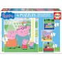 Puzzle Educa Peppa Pig Progressivo 6 + 9 + 12 + 16 Peças - Puzzles Educa