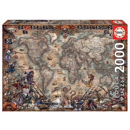Puzzle Educa mapa pirata de 2000 peças - Puzzles Educa
