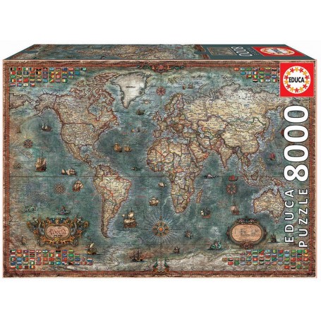 Puzzle Educa mapa histórico de 8000 peças - Puzzles Educa