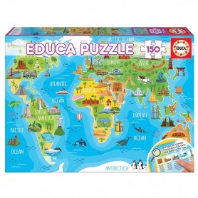 mapa-m Puzzle Educa monumentos de 150 peças Puzzles Educa - 1