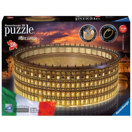 Puzzle 3D Ravensburger Coliseum Night Edition 216 Peças - Ravensburger
