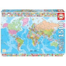 Puzzle Educa Mapa do Mundo Político de 1500 Peças Puzzles Educa - 1