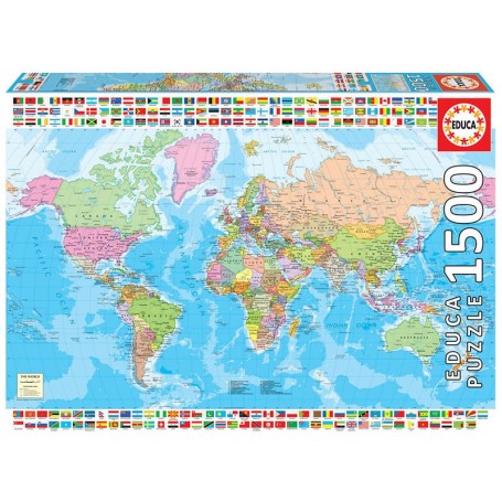 Puzzle Educa Mapa do Mundo Político de 1500 Peças - Puzzles Educa