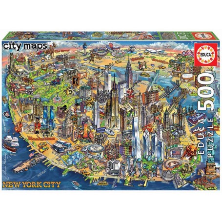 Puzzle Educa mapa de Nova York de 500 peças - Puzzles Educa