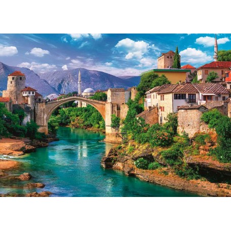 Puzzle Trefl Ponte Velha de Mostar, Bósnia e Herzegovina 500 Peças - Puzzles Trefl