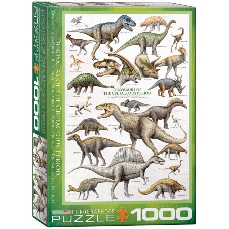 Puzzle Eurographics dinossauros cretáceos de 1000 peças - Eurographics