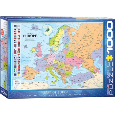 Puzzle Eurographics mapa de 1000 peças da Europa - Eurographics