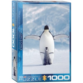 Puzzle Eurographics Pinguim e sua Garota de 1000 Peças Eurographics - 1