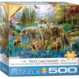 Puzzle Eurographics Os Lobos e 500 Peças Fantasia Lago Eurographics - 1