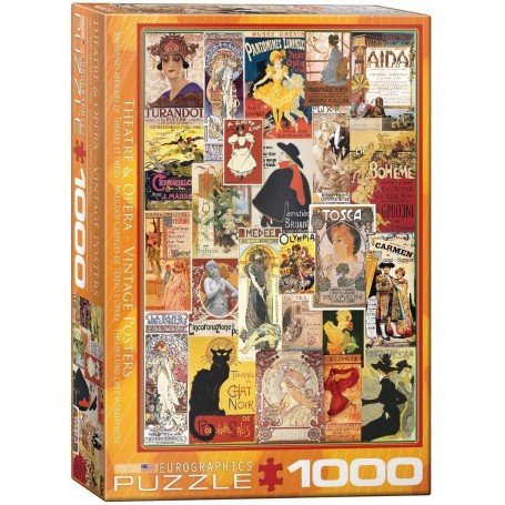 Puzzle Eurographics Vintage Theatre and Opera Posters, 1000 Peças - Eurographics