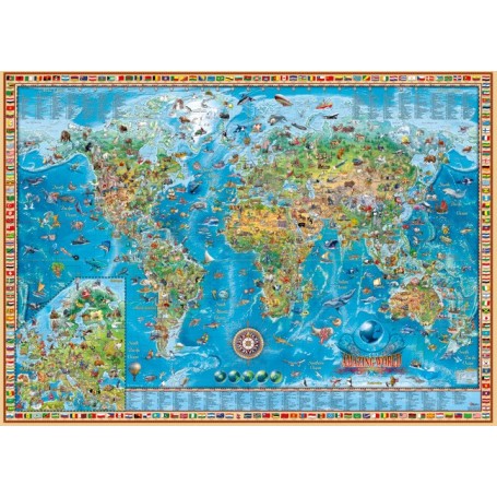 Puzzle Heye mapa mundial incrível de 2000 peças - Heye