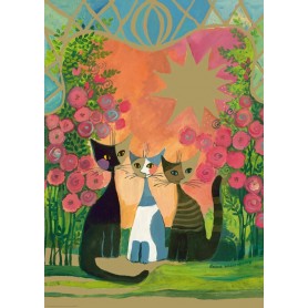 Puzzle Heye Gatos no Jardim das Rosas de 2000 Heye - 1