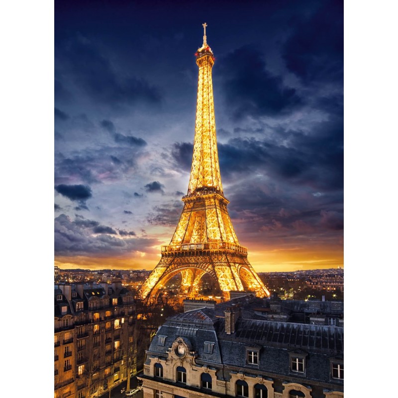 Jogo Quebra Cabeça Paris Puzzle Paisagem Torre Eiffel 500Pç