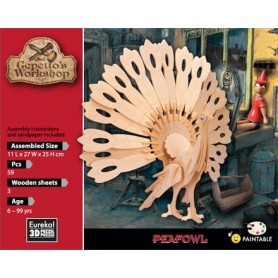 Gepetto's Peacock Model 59 Peças - Eureka! 3D Puzzle