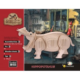 Gepetto's Hippopotamus Model 45 Peças - Eureka! 3D Puzzle
