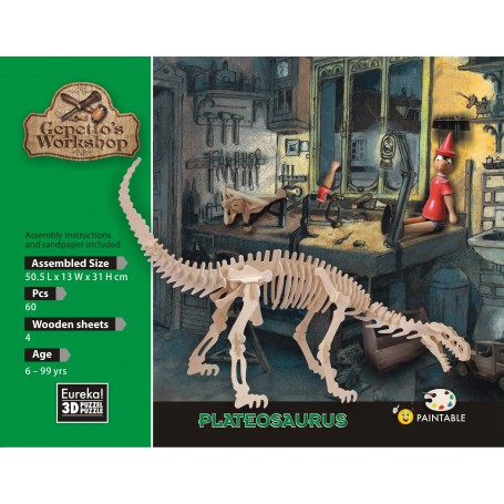 Gepetto's Plateosaurus Model 60 Peças - Eureka! 3D Puzzle