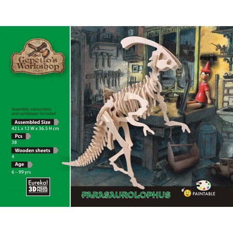 Gepetto's Parasaurolophus Modelo 38 Peças - Eureka! 3D Puzzle