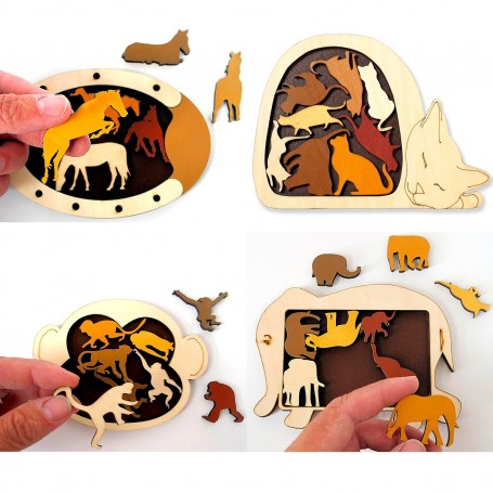 Pacote 4 Arranjos de Animais - Eureka! 3D Puzzle