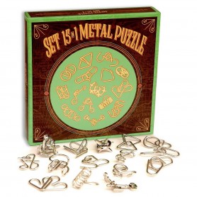 Metal Puzzle Green Set 15 em 1 - Logica Giochi