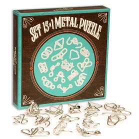 Metal Puzzle Blue Set 15 em 1 - Logica Giochi