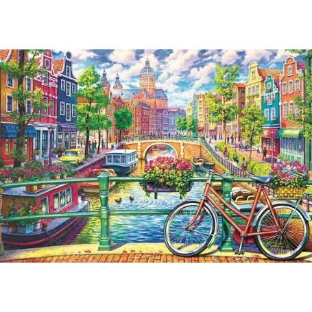 bicicleta Puzzle Trefl no Canal de Amsterdã de 1500 peças Puzzles Trefl - 1