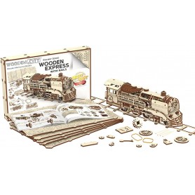 Locomotiva de Madeira com trilhos - Wooden City Wooden City - 1