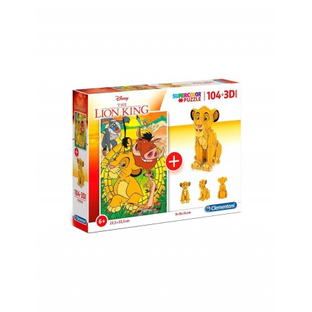 Quebra-cabeça Clementoni King Leon Plus Modelo 3D 104 Peças