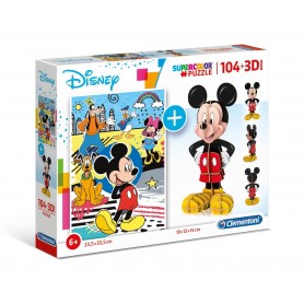 Puzzle Clementoni Mickey Mouse 3D 104 Peças Clementoni - 1