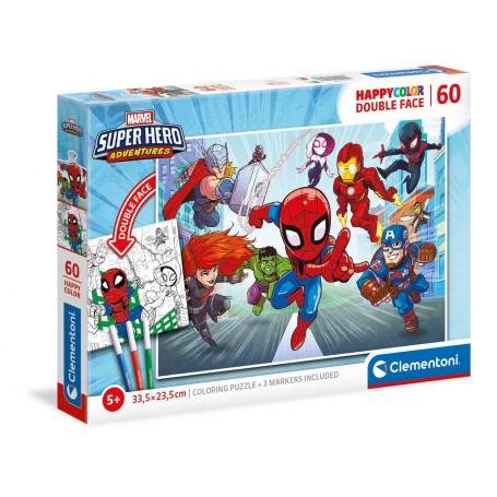 Puzzle Clementoni Happy Color Marvel Super-Herói 60 Peças Clementoni - 1