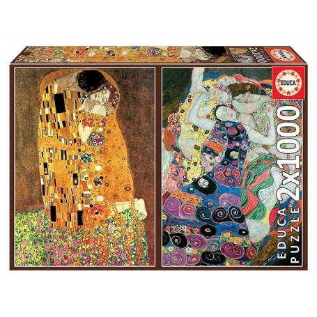 Puzzle Educa O Beijo e a Virgem, Gustav Klimt 2x1000 Peças Puzzles Educa - 1