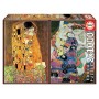 Puzzle Educa O Beijo e a Virgem, Gustav Klimt 2x1000 Peças Puzzles Educa - 1