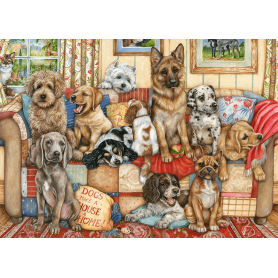 Puzzle Falcon Dogs no sofá de 1000 peças Falcon - 1