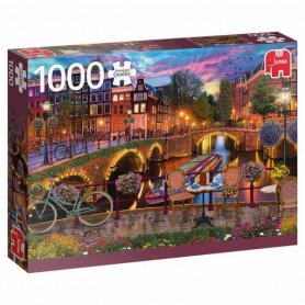 Puzzle Jumbo Canais de Amstrerdam 1000 Peças Jumbo - 1