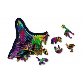Puzzle Wooden City Arco-íris Gato selvagem Wooden City - 1