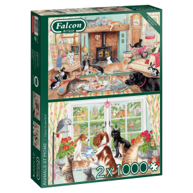 Puzzle Falcon Animais numa Casa de 2 x 1000 Peças Falcon - 1
