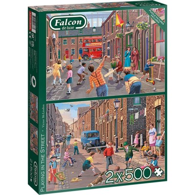 Puzzle Falcon Brincar na rua de 2 x 500 Peças Falcon - 1