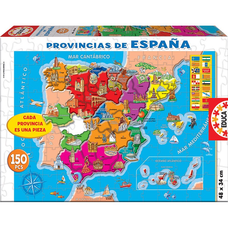 Educa Borrás - Mapa de Portugal Puzzle 150 Peças, Educa Borras