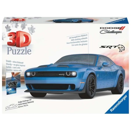 Puzzle 3D Ravensburger Dodge Challenger Blue 163 Peças Ravensburger - 1