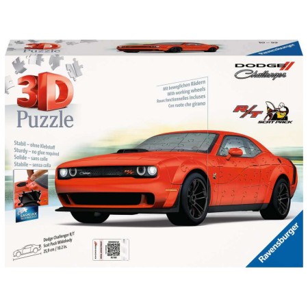 Puzzle 3D Ravensburger Dodge Challenger Vermelho 165 peças Ravensburger - 1