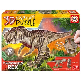 Puzzle 3D Educa Tiranossauro Rex Creature 82 Peças Puzzles Educa - 1