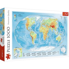 Puzzle Trefl Mapa do Mundo Físico de 1000 Peças Puzzles Trefl - 1